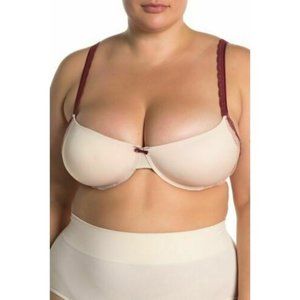 Secret Lace Sz. 44D Two Tone Underwire Demi Bra Red Pear NEW